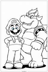 Bowsers Battle Against Mario Coloring Page Free PDF&ampPNG Printable sketch template