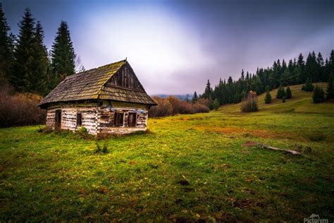 Old wooden house by zoltanduray Wall Art