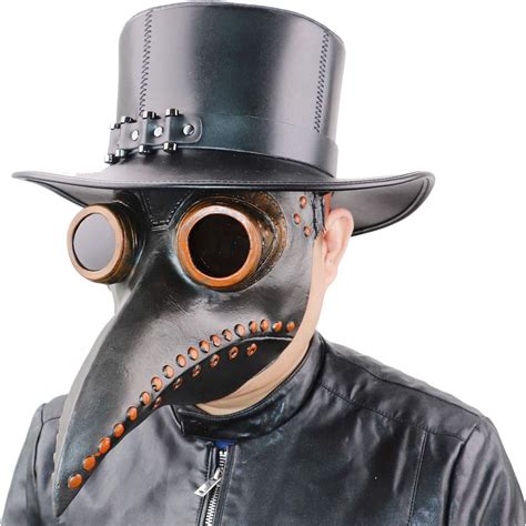 NECHARI Steampunk Plague Doctor Bird Beak Mask, Medieval Bubonic Plague DR Halloween Costume ...