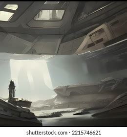 Sci Fi Interior Concept Art Stock Illustration 2215746621 | Shutterstock