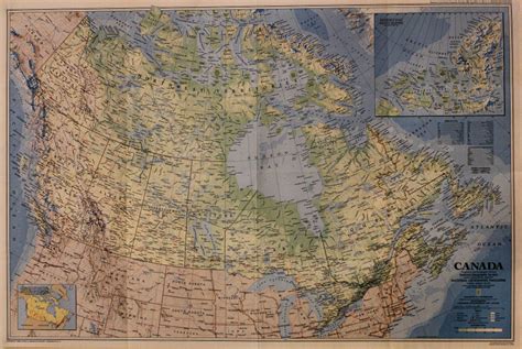 National Geographic: Map Of Canada Vintage Concert Poster, 1985 at ...