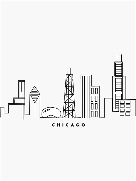 Chicago skyline drawing – Artofit