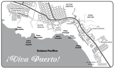 Map — Puerto Escondido: Beaches