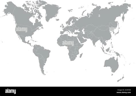 Grey World map on white background. High detail blank political. Vector illustration Stock ...