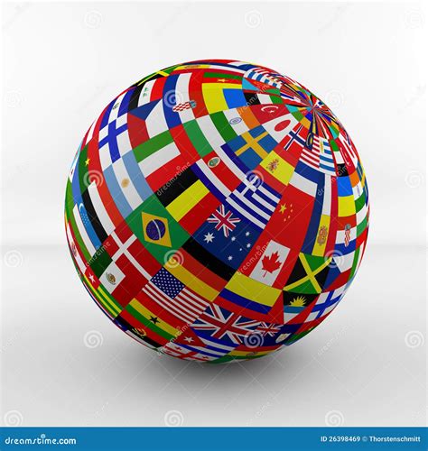 Flag Globe With Different Country Flags Royalty Free Stock Images - Image: 26398469