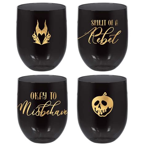 Disney Villains Stemless Drinking Glasses 4ct – Cool Kat Party!