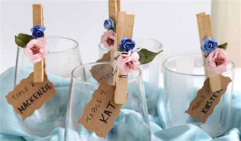 Weddingbee: Flower Petal Clothespin Place Cards - Wild Amor