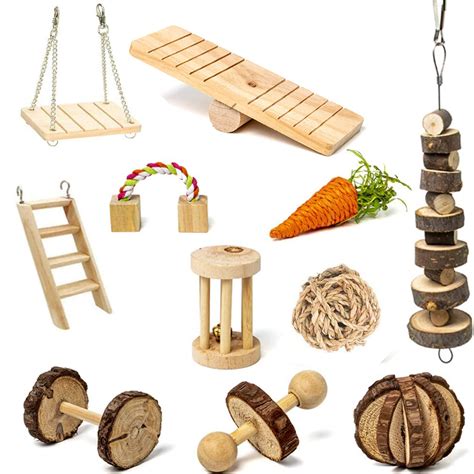 Hamster Chew Toys Set Natural Wooden Hamster Accessories for Cage Set of 11 | Shop Today. Get it ...