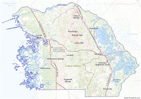 Map of Citrus County, Florida - Thong Thai Real