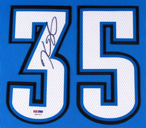 Kevin Durant Signed Thunder 33x41 Custom Framed Jersey Display (PSA ...