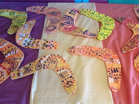 Boomerangs. Paper mâché. | Art classroom, Paper mache, Aboriginal art