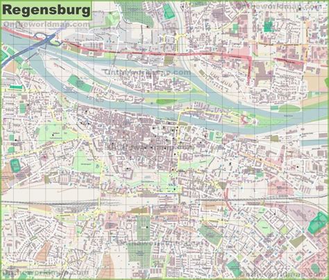 Large detailed map of Regensburg | Detailed map, Regensburg, Map