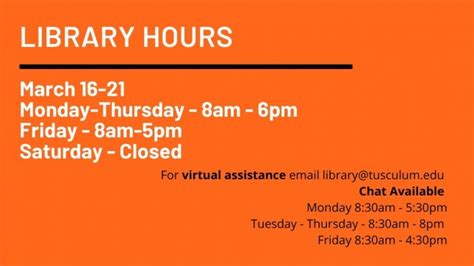 Library Hours - GARLAND LIBRARY