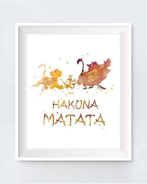 The Lion King Quote Hakuna Matata Printable Artwork Instant ...