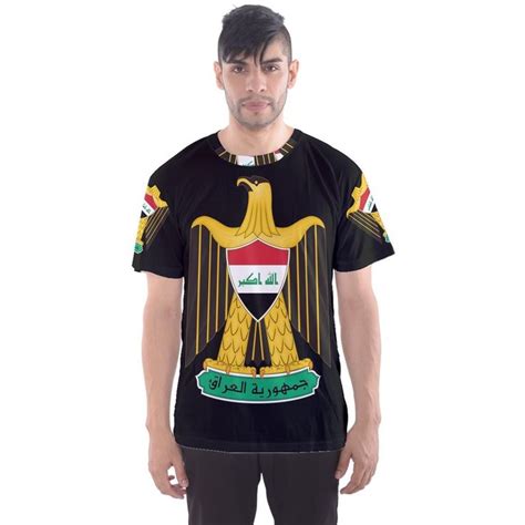 New Iraq Coat of arms Sublimated Men's Sport Mesh tee t shirt Size S-3XL #Unbranded #BasicTee