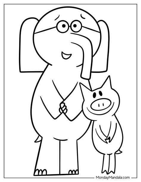 20 Elephant & Piggie Coloring Pages (Free PDF Printables)