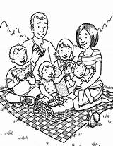 Family Holiday Picnic Coloring Pages  NetArt sketch template