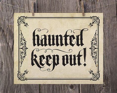 PRINTABLE Halloween Decor Haunted Keep Out Sign Gothic - Etsy ...