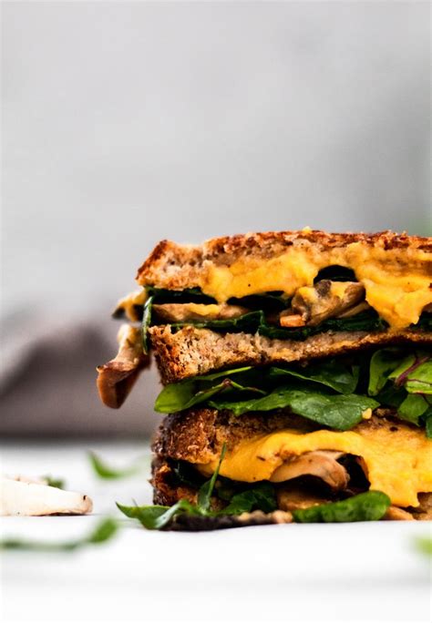 Vegan Mushroom and Spinach Grilled Cheese Sandwich – Plantiful Emma