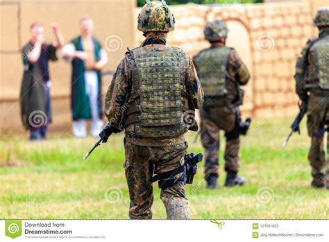 German Soldier with a Rifle Editorial Photography - Image of armed, mali: 121631922