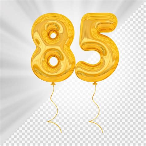 Premium PSD | Gold balloon number 85