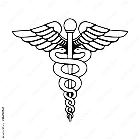 Caduceus - Medical Snake Outline Symbol Sign Logo Vector Eps isolated ...