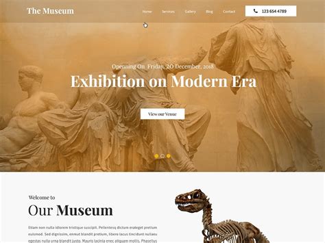 Museum Website Design template by WP Themes on Dribbble