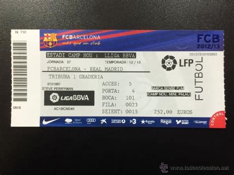 ENTRADA ENTERA FC BARCELONA - REAL MADRID LIGA 2012/2013 CAMP NOU ...