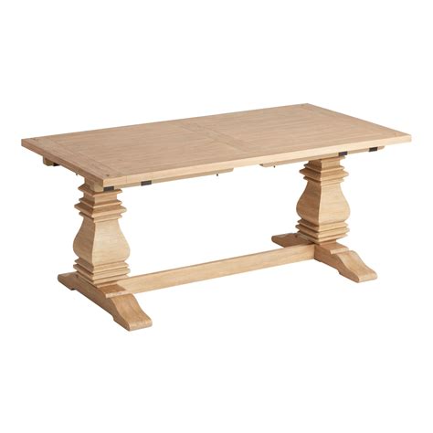 Avila Washed Natural Wood Extension Dining Table - World Market