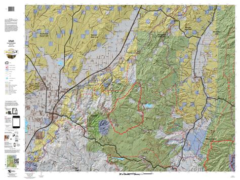 Panguitch Lake Utah Elk Hunting Unit Map with Land Ownership and Concentrations by HuntData LLC ...