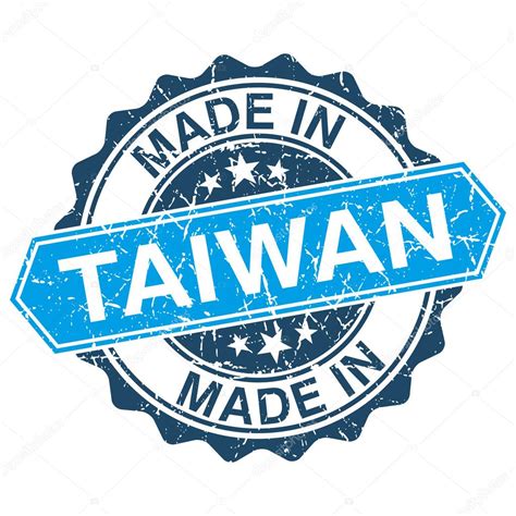 Made in Taiwan vintage stamp isolated on white background — Stock ...