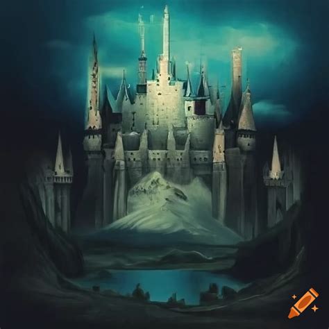 Surreal castle landscape artwork