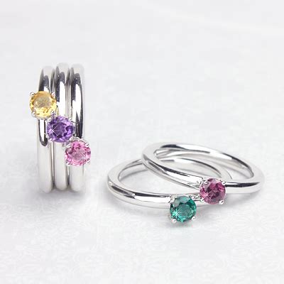 Stackable Birthstone Rings April -Gifts for Teenage Girls