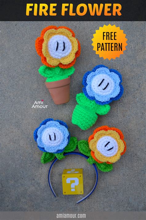 Mario Fire Flower - Free Crochet Pattern - Ami Amour