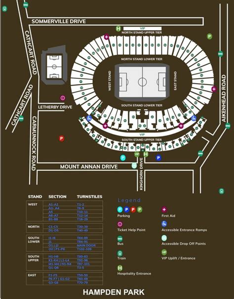 Hampden Park Seating Chart with Rows and Seat Numbers 2024