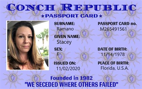 Official Conch Republic Passport | Conch Republic ID