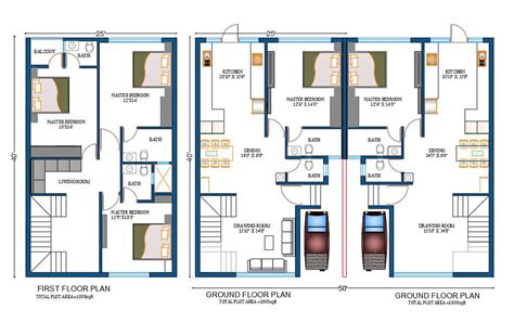 1000 Square Feet House Plan Drawing Download DWG FIle - Cadbull