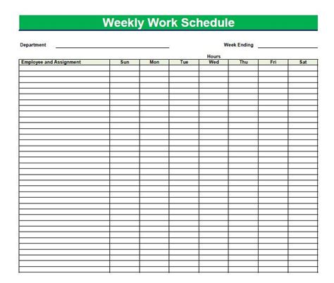 Printable Blank PDF Weekly Schedules | Blank PDF Weekly Schedule | Weekly schedule template ...