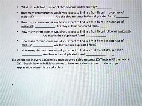 SOLVED: What is the diploid number of chromosomes in the fruit fly? How ...