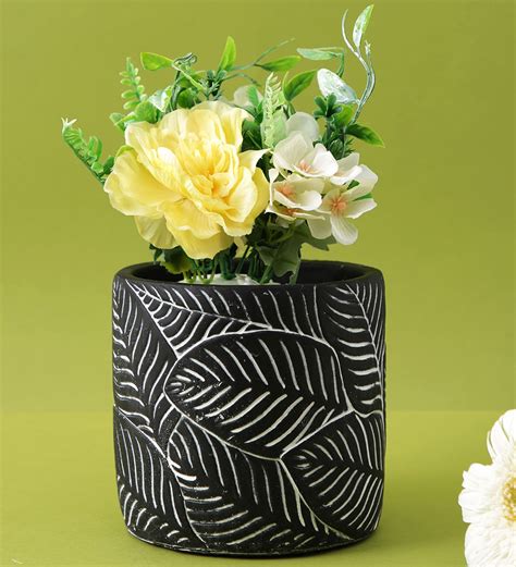 Buy Black Ceramic Desk Pot by Tayhaa at 55% OFF by Tayhaa | Pepperfry