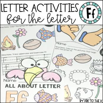 Letter F Activities | Letter Activities | Beginning Sounds by Pre to the K