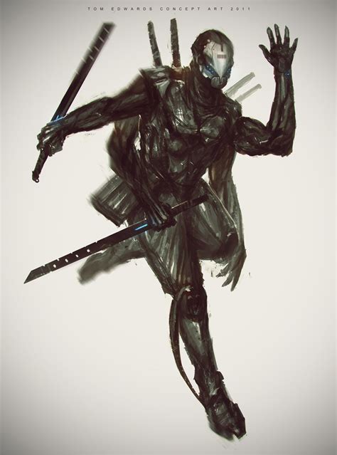 Tom Edwards Concepts: Cyborg Ninja sketch | Cyborg, Samurai art, Ninja