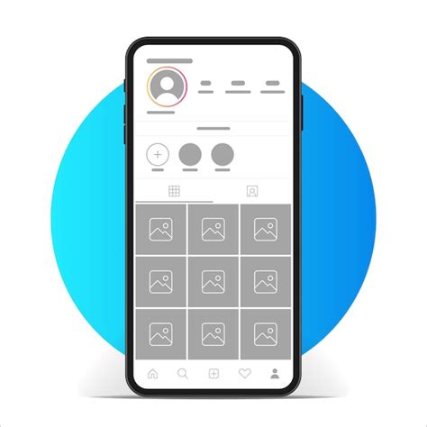 Premium Vector | Mockup of instagram interface app.