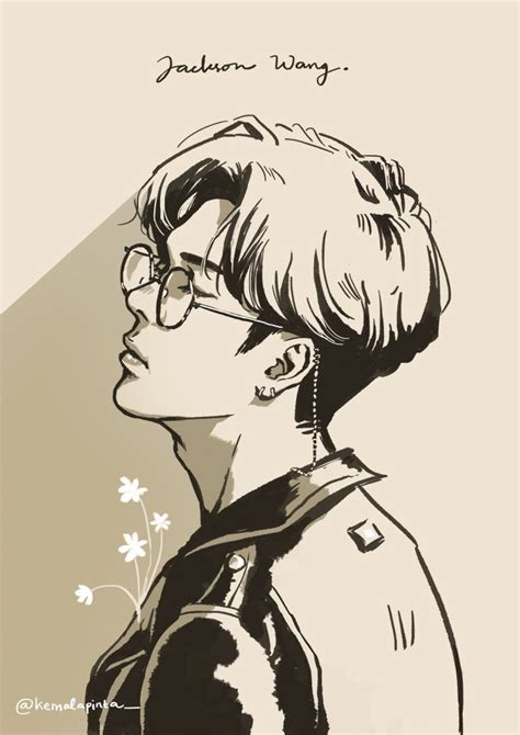 Jackson Wang. #jacksonwang #got7 #fanart #monochrome #illust # ...