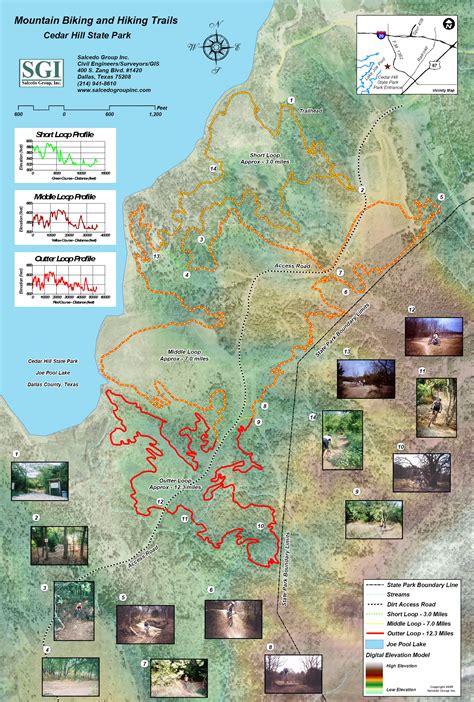 Cedar Hill State Park Mountain Biking and Hiking Map - Cedar Hill Texas • mappery