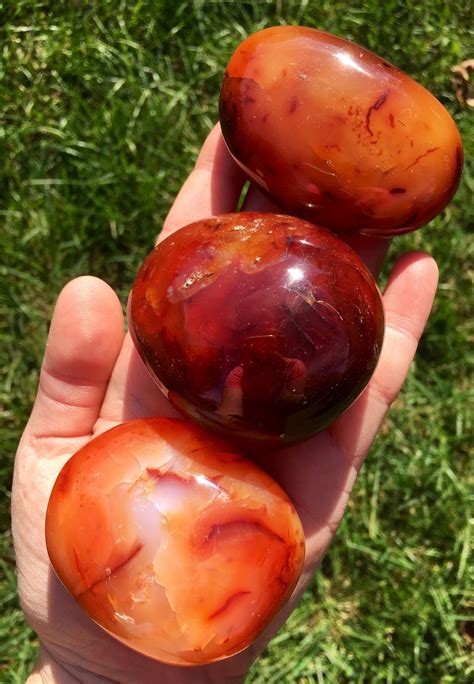 Carnelian Palm Stone - Polished Stone | Chakra stones healing crystals ...