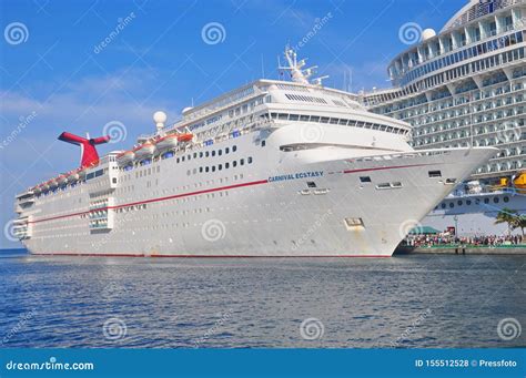 Carnival Ecstasy Cruise Ship in Nassau, Bahamas Editorial Stock Photo - Image of dock, island ...