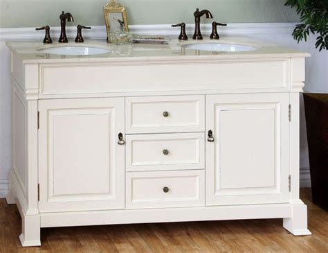 60 Inch Double Sink Bathroom Vanity in CreamWhite UVBH205060DCR60