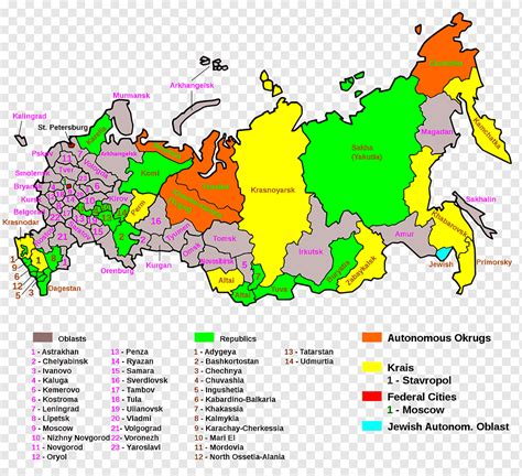 Oblasts of Russia Republics of Russia Krais of Russia Jewish Autonomous ...