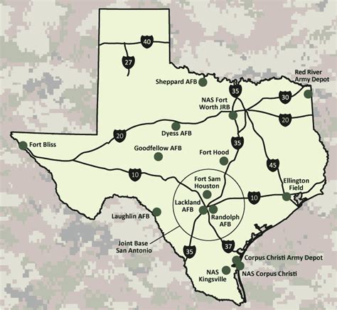 Air force Bases In Texas Map | secretmuseum